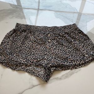 PINK leopard shorts